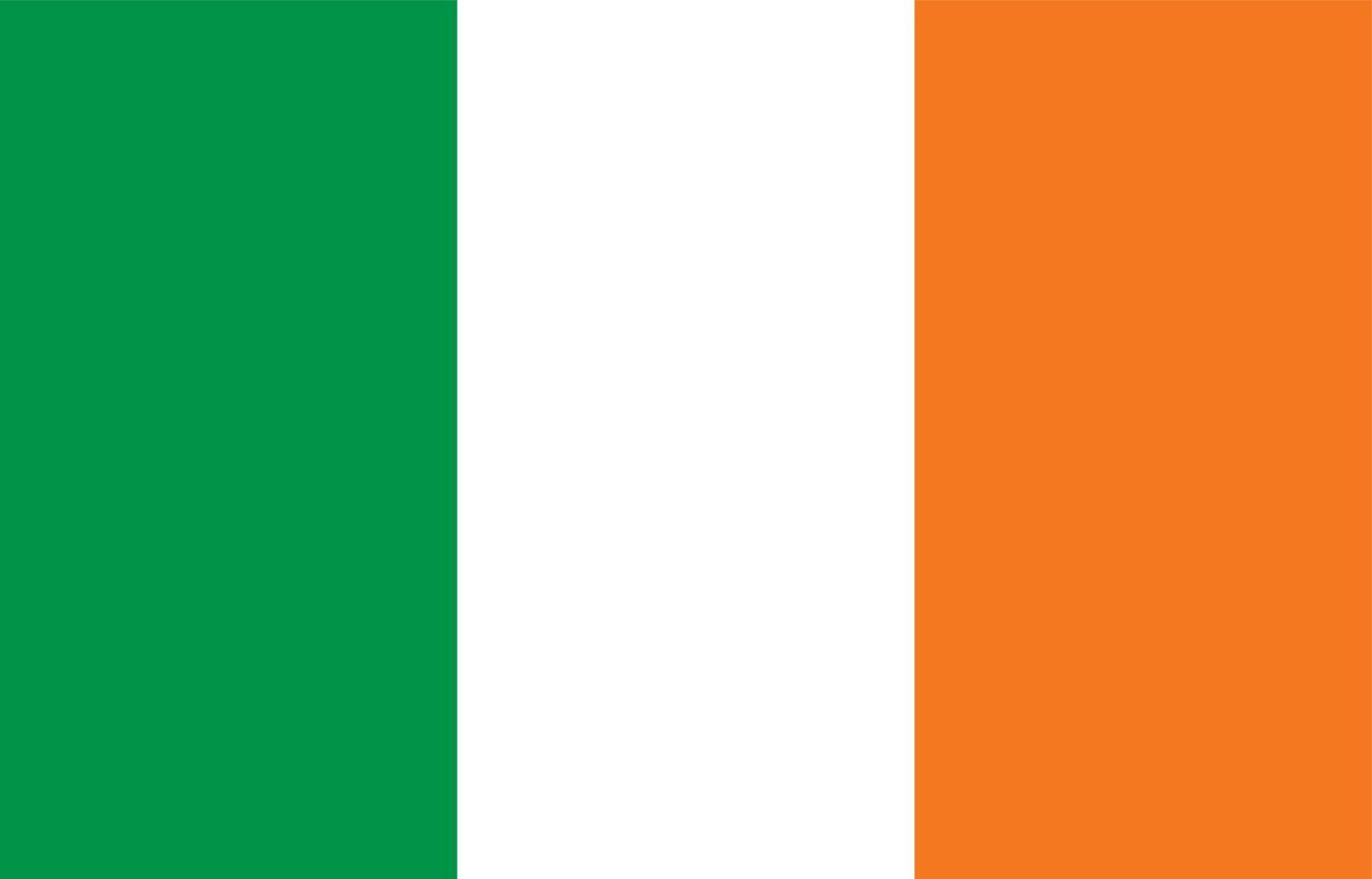 Ireland flag vector graphic. Rectangle Irish flag illustration. Ireland country flag is a symbol