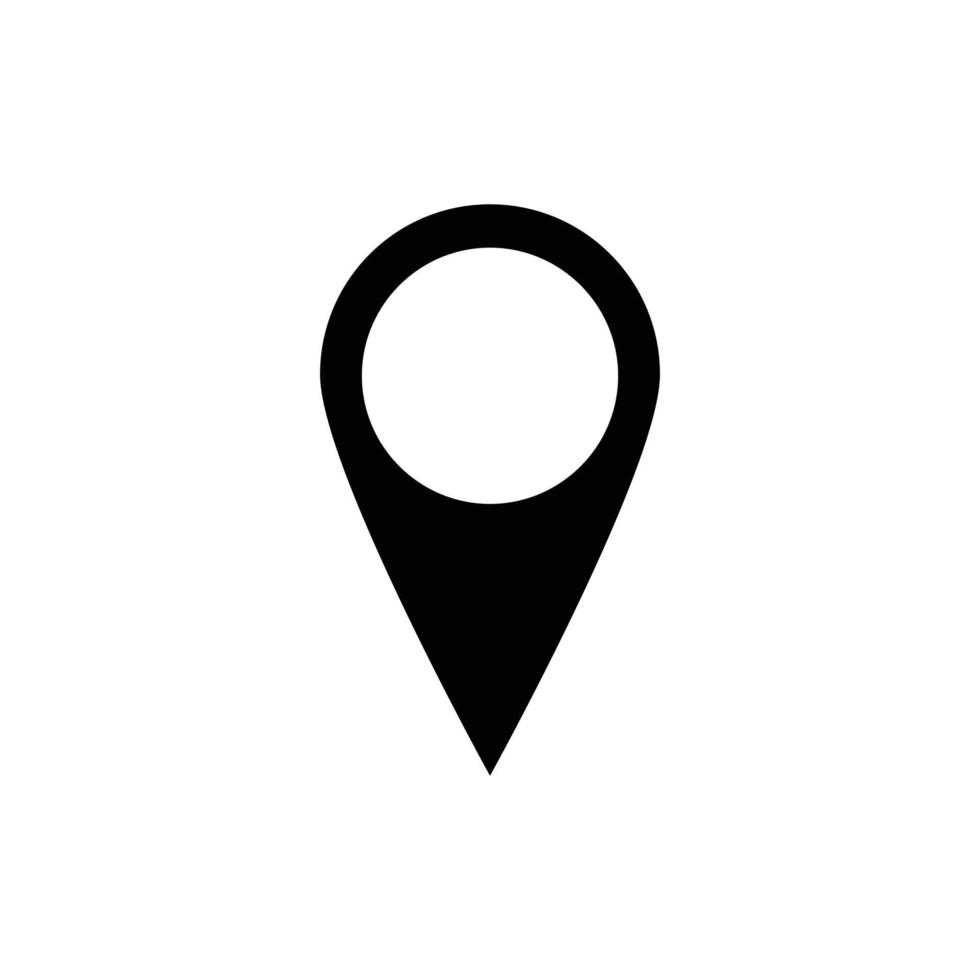 icono de ubicación vectorial. marcador de lugar de pin de mapa moderno. mapa de navegación, gps, dirección, lugar, brújula, contacto, concepto de búsqueda. diseño de logotipo, web, ui, aplicación móvil vector