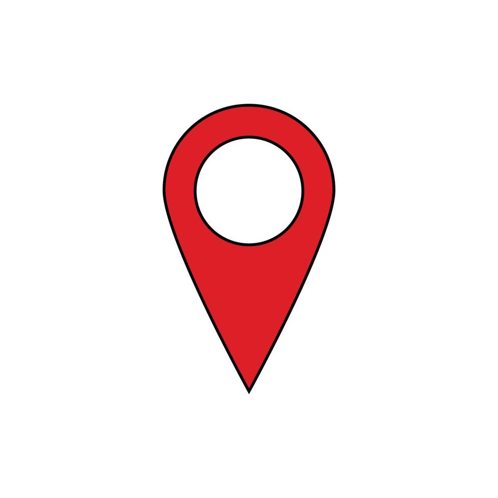 icono de ubicación vectorial. marcador de lugar de pin de mapa moderno. mapa de navegación, gps, dirección, lugar, brújula, contacto, concepto de búsqueda. diseño de logotipo, web, ui, aplicación móvil vector