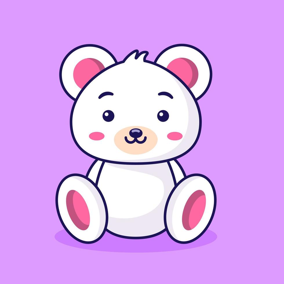 Cute teddy bear, cartoon icon vector