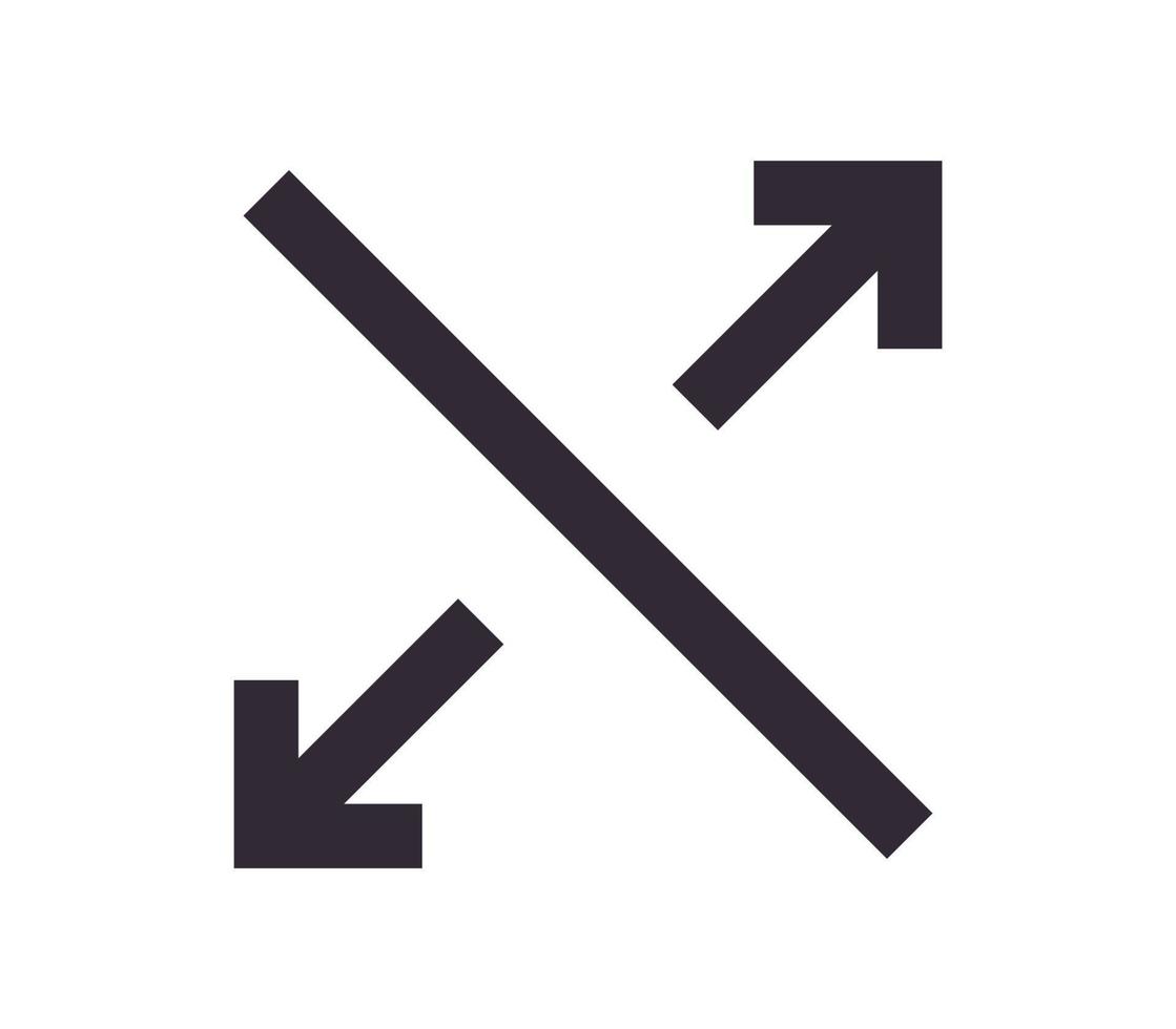símbolo de escala e icono de flecha de tamaño vector lineal de contorno simple.