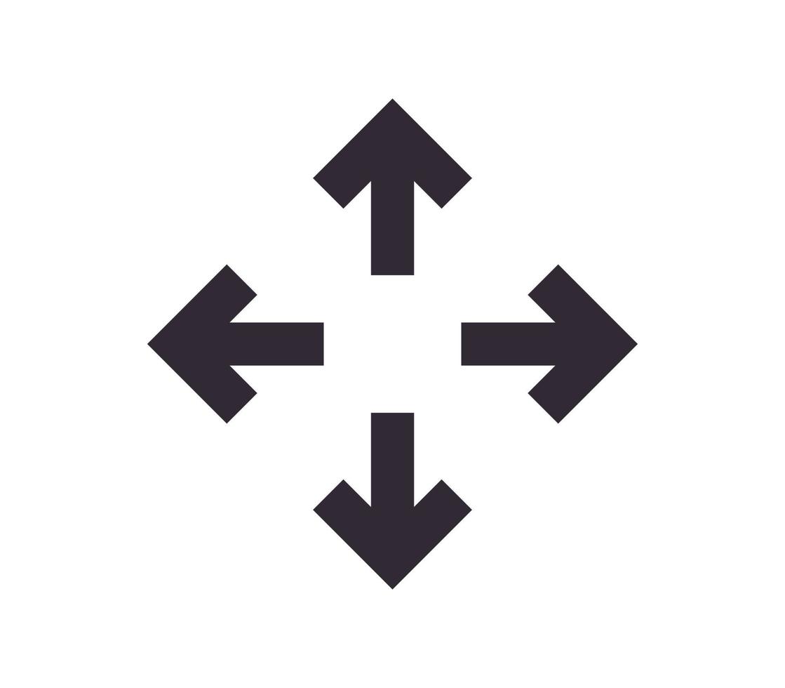 símbolo de escala e icono de flecha de tamaño vector lineal de contorno simple.