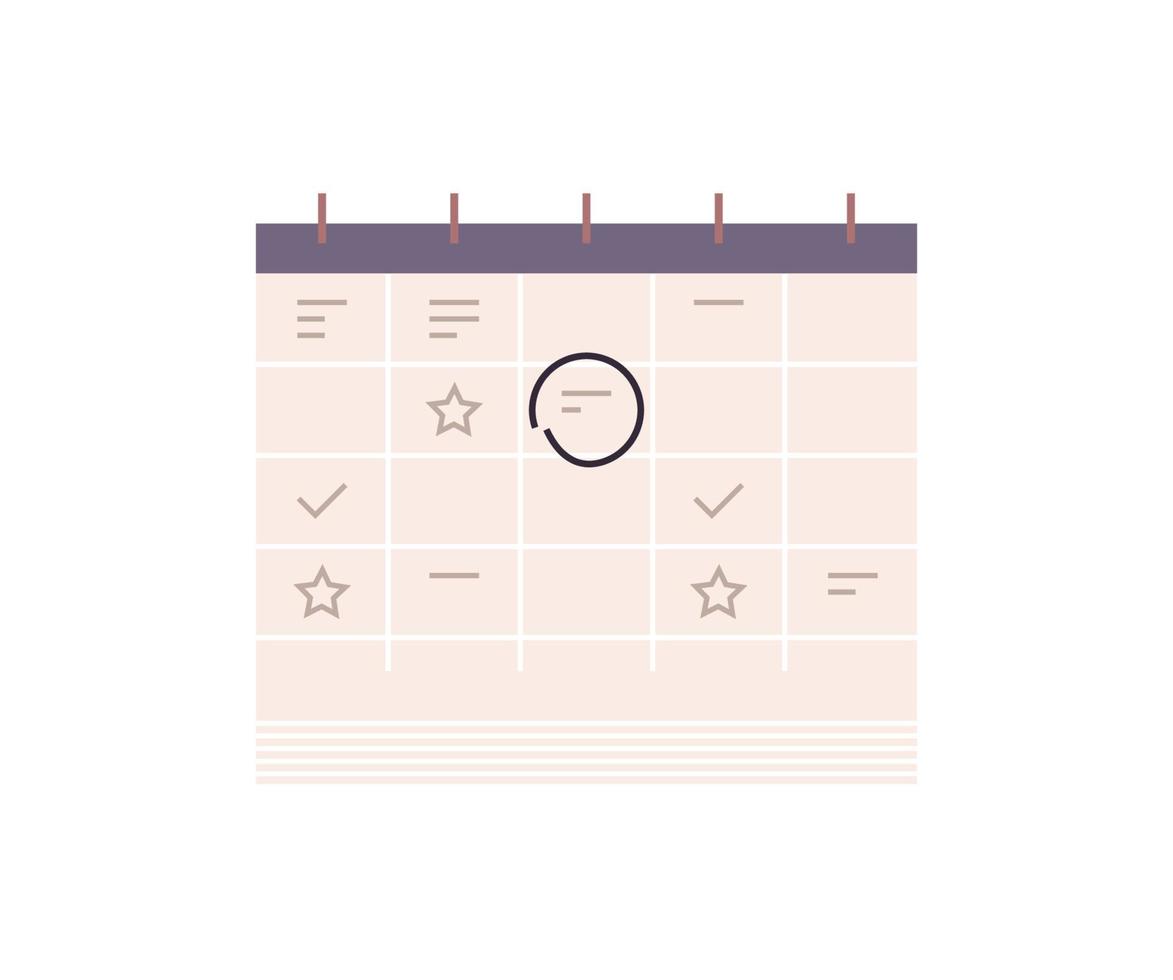 Schedule and calendar flat illustration. vector