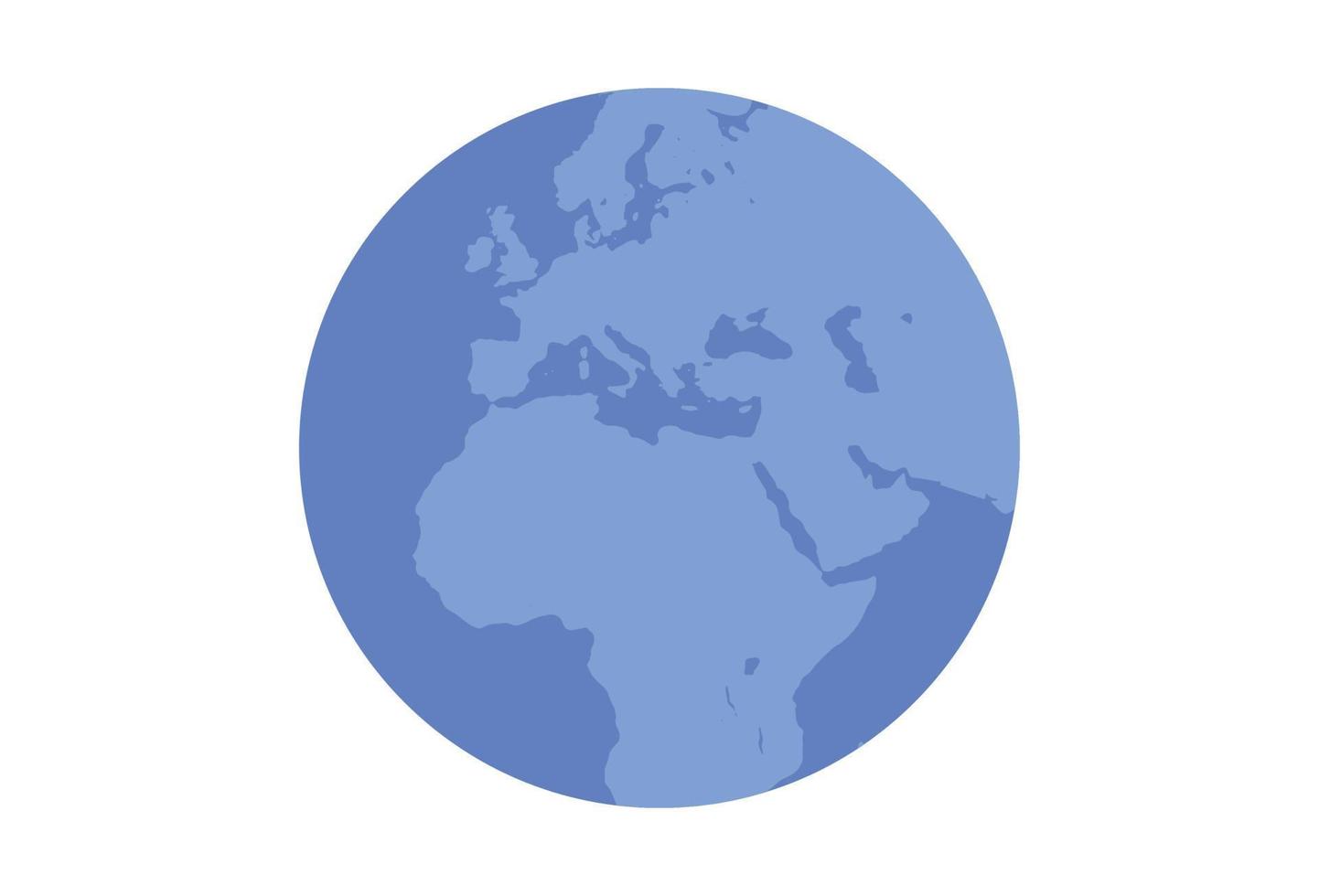 World map and earth planet concept flat vector illustration.