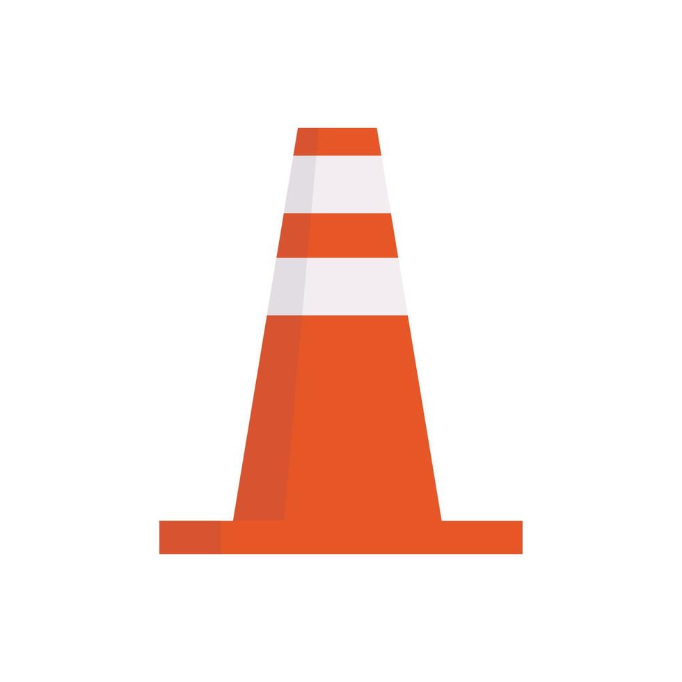 Traffic cone and road work material flat illustration. vector