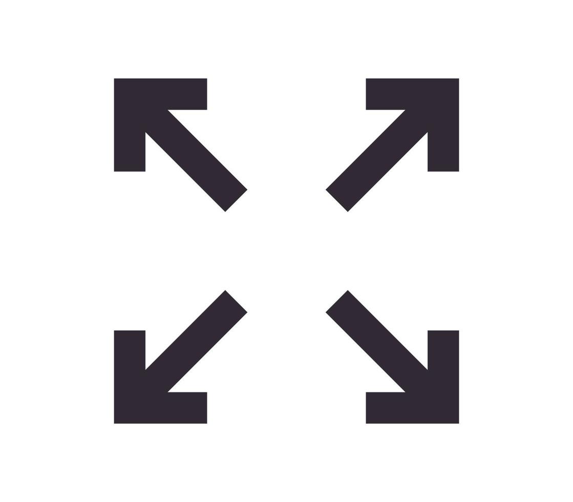 Scaling symbol and sizing arrow icon simple outline linear vector. vector