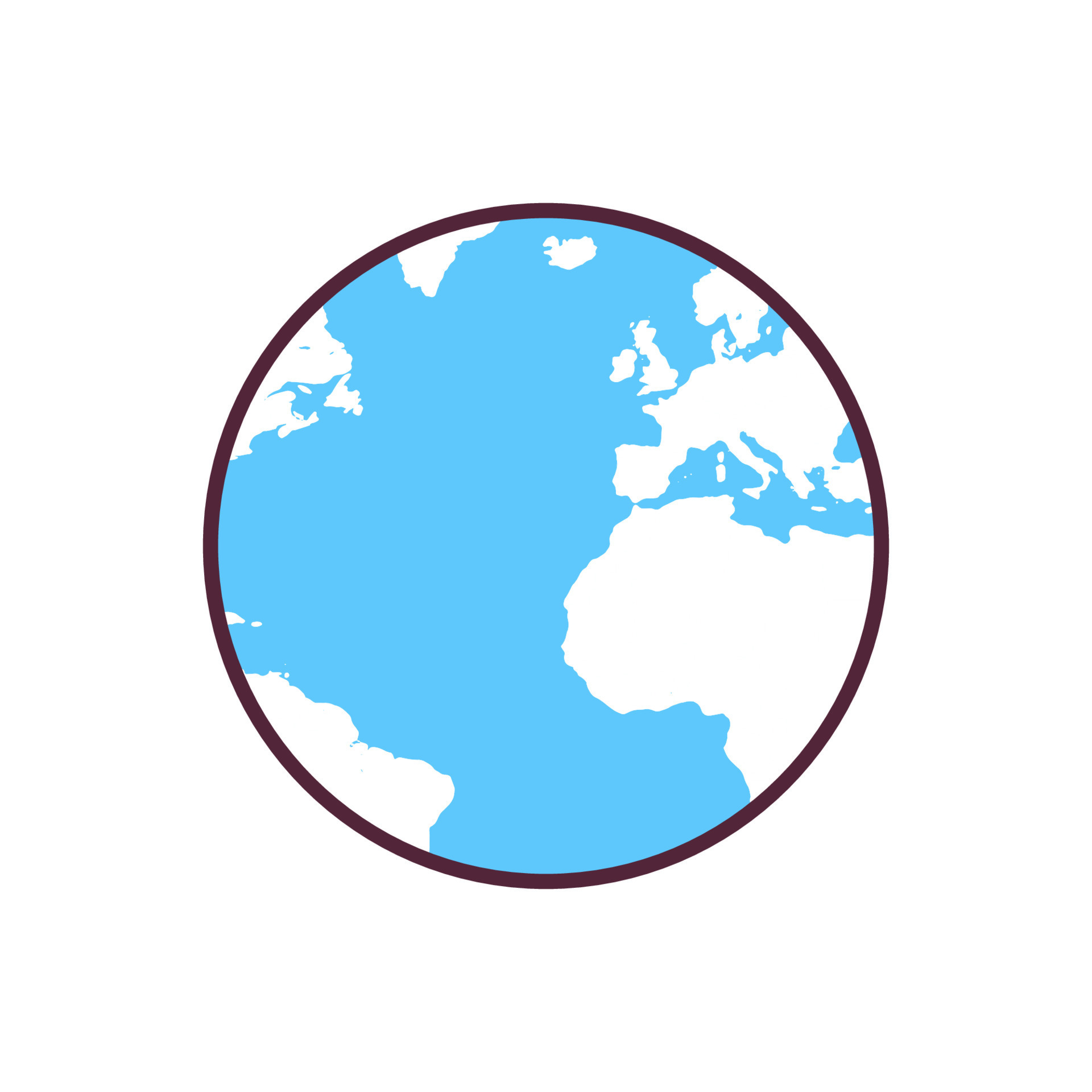World map and horizontal earth planet concept flat vector illustration