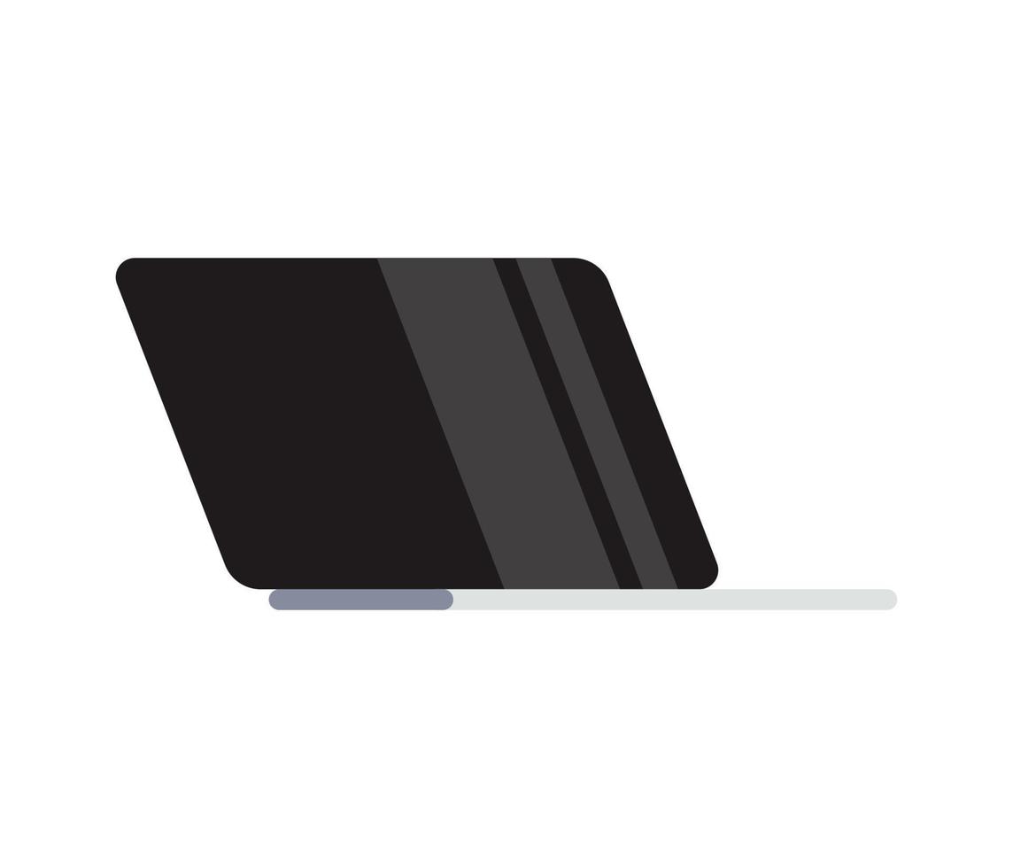 Laptop screen and computer with empty screen, blank copy space on computer, laptop front view, device screen flat vector illustration.