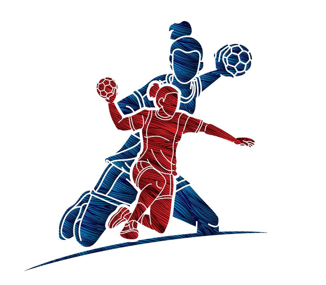 Handball Players Female Action vector