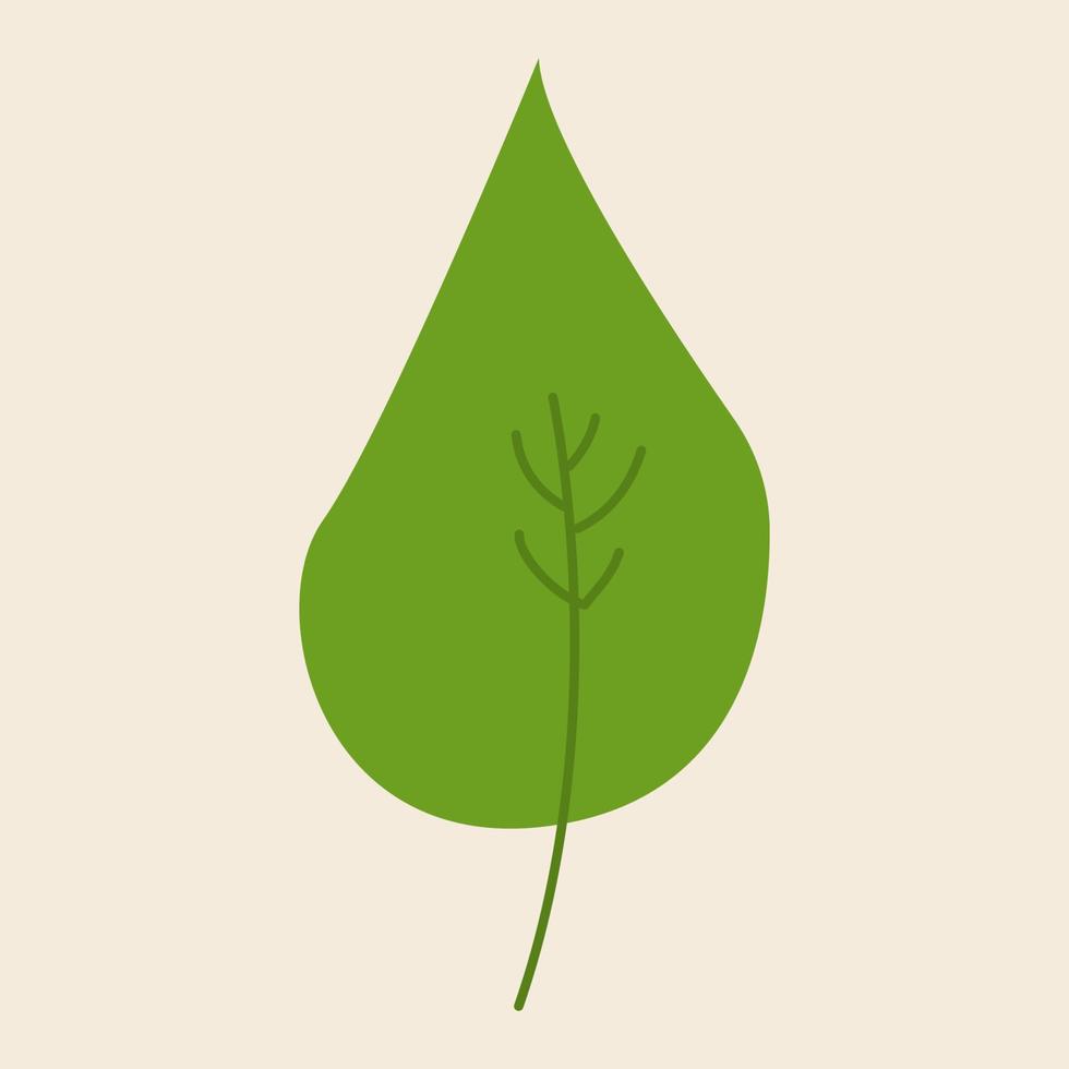 green plant leaf icon, simple vector illustration.
