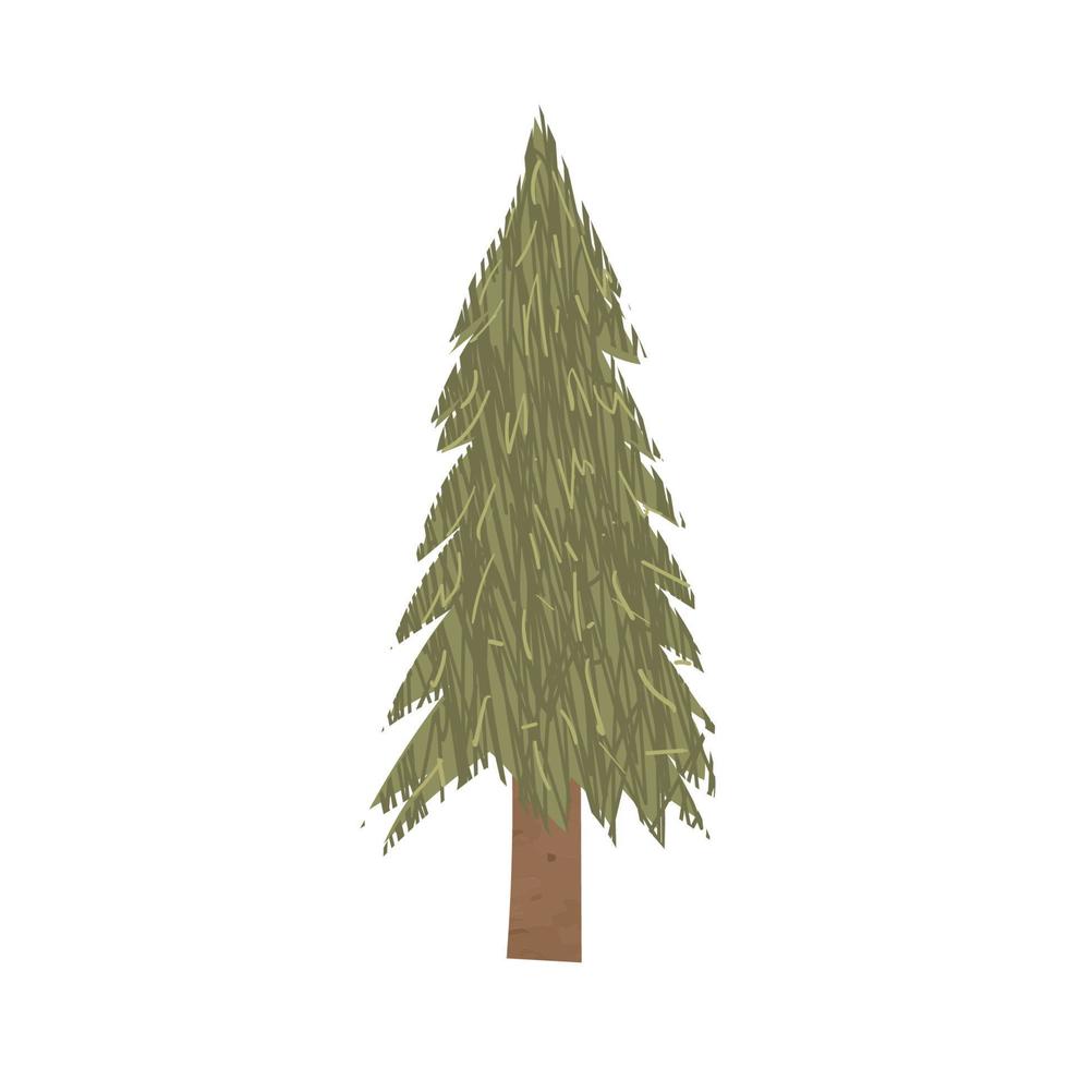 Vector ilustración colorida del árbol de Navidad aislado sobre fondo blanco.