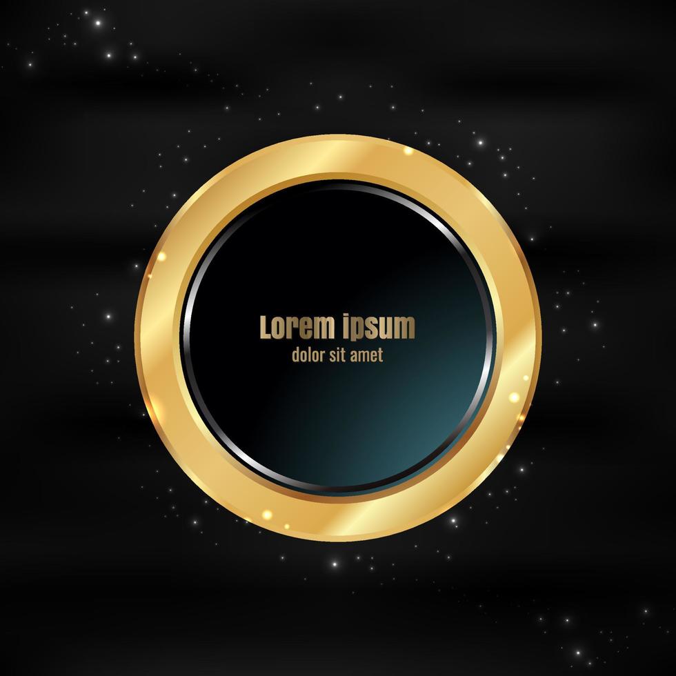 Luxury black and gold ring sparkle abstract background vector