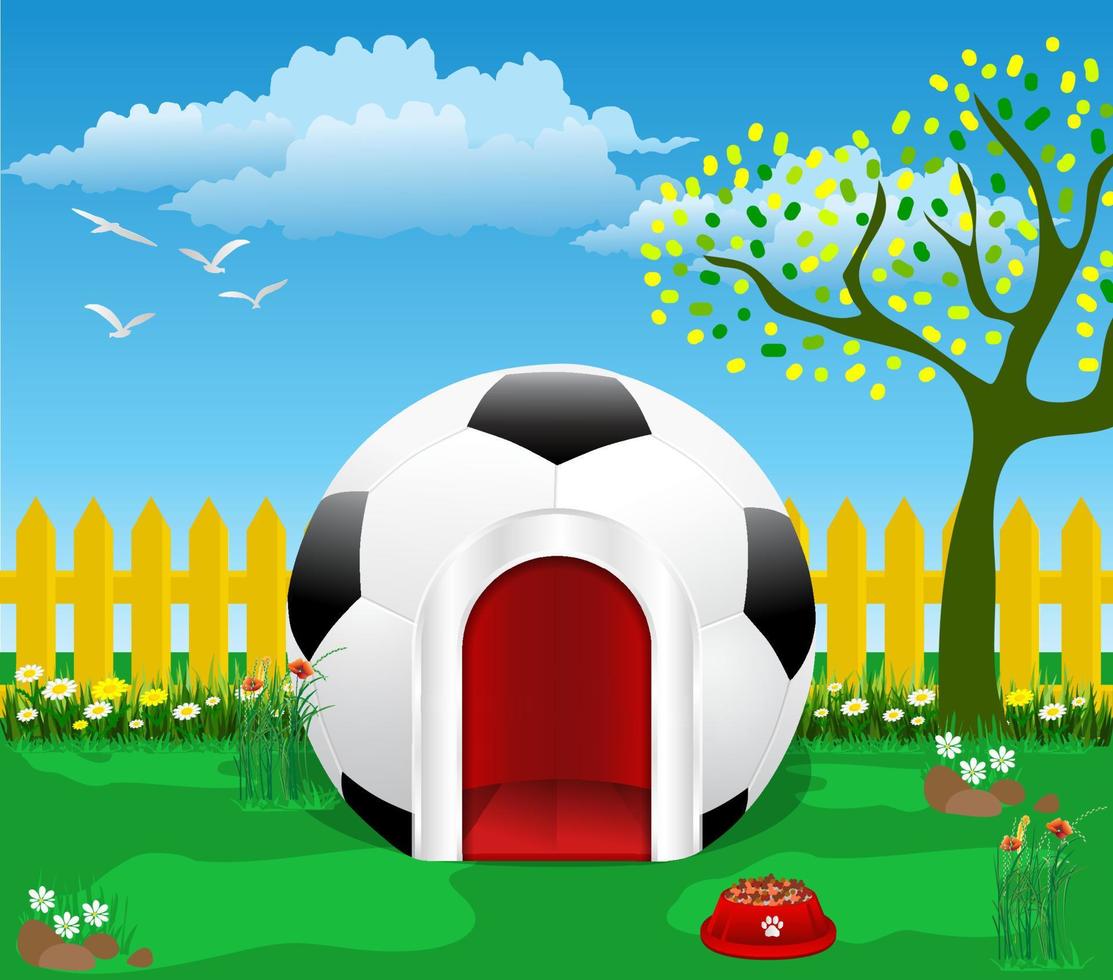 Ballroom Pets House with landscape background vector