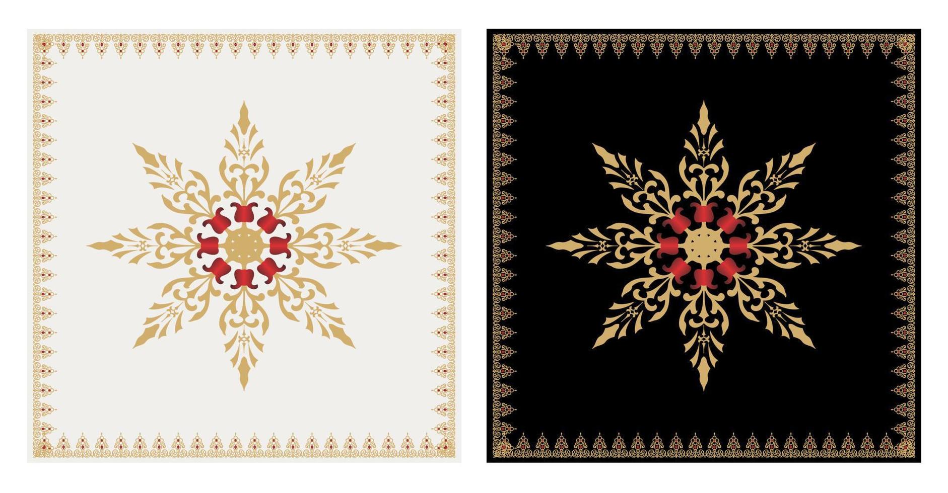 Luxury Gold Floral Pattern with Borders vector
