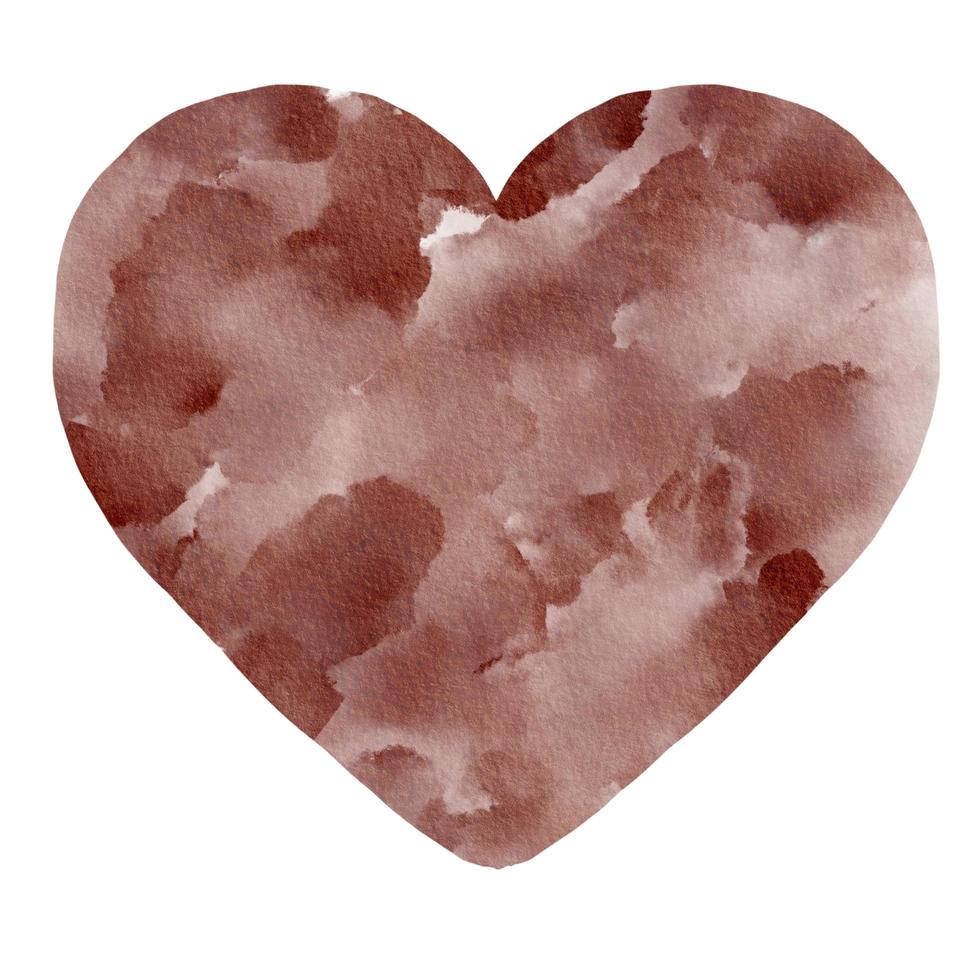 Red Brown Heart Watercolor Paint Stain Background photo