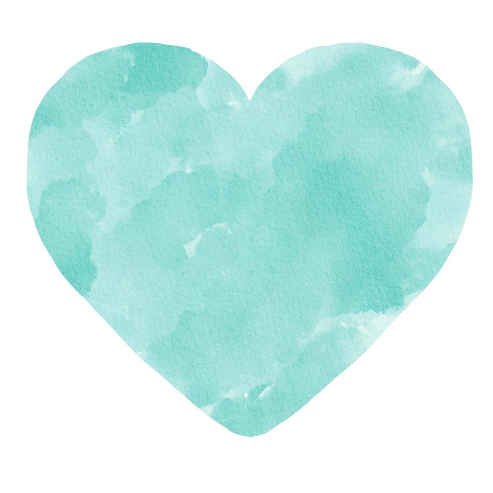 Pastel Blue Heart Watercolor Paint Stain Background photo