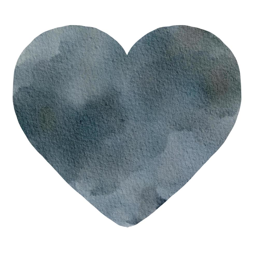 Dark Gray Heart Watercolor Paint Stain Background photo