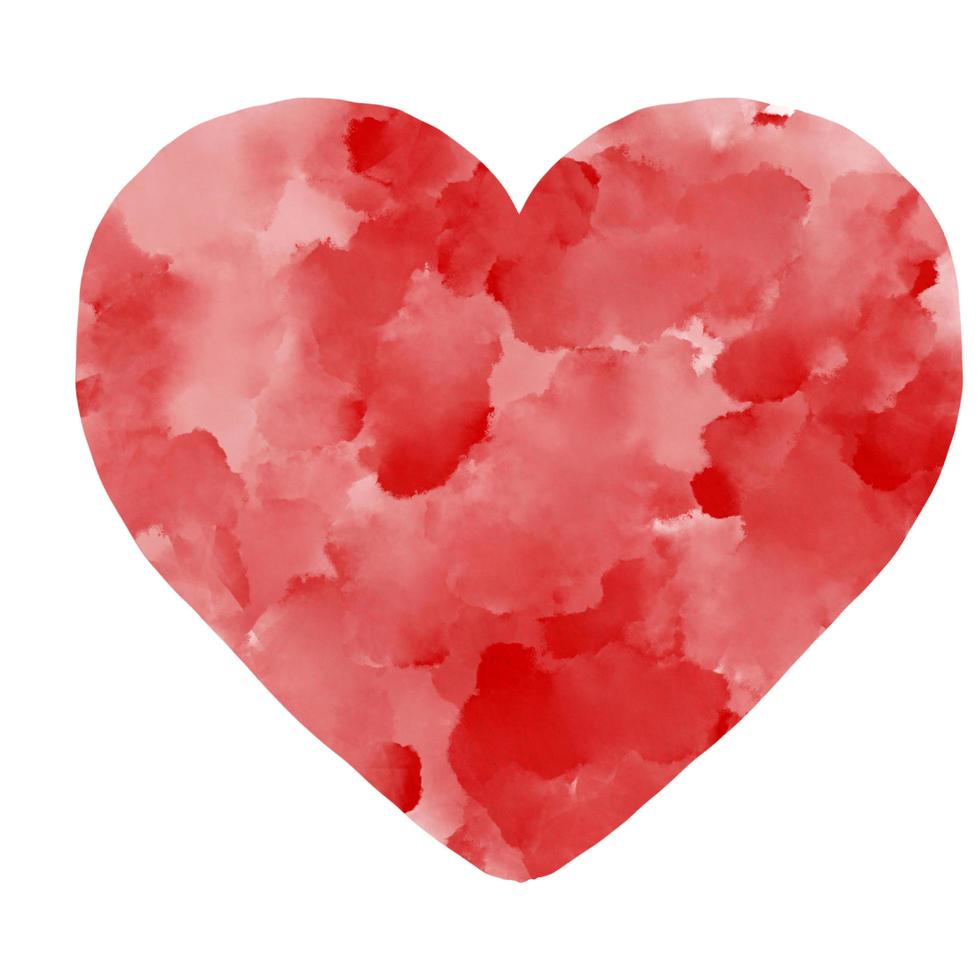 Very Red Heart Watercolor Paint Stain Background photo