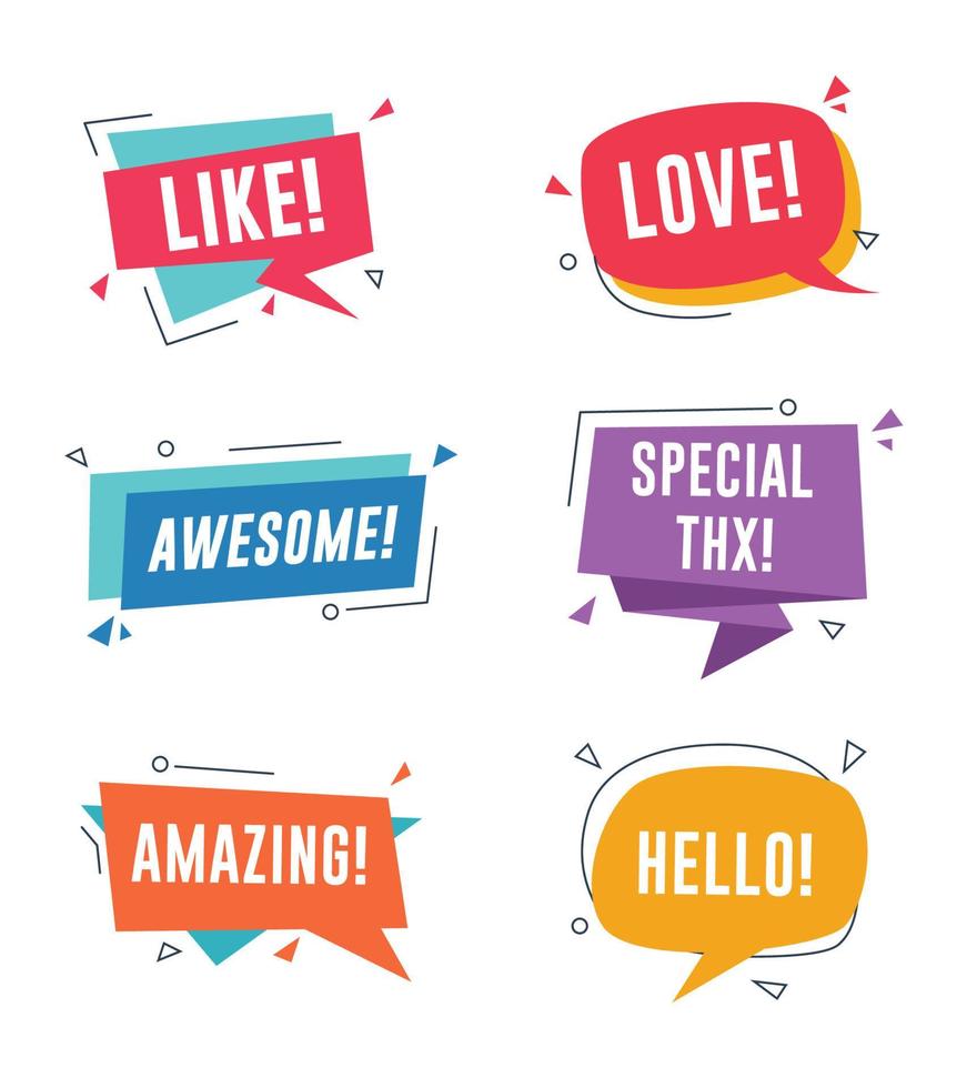Speech bubble with short messages vector