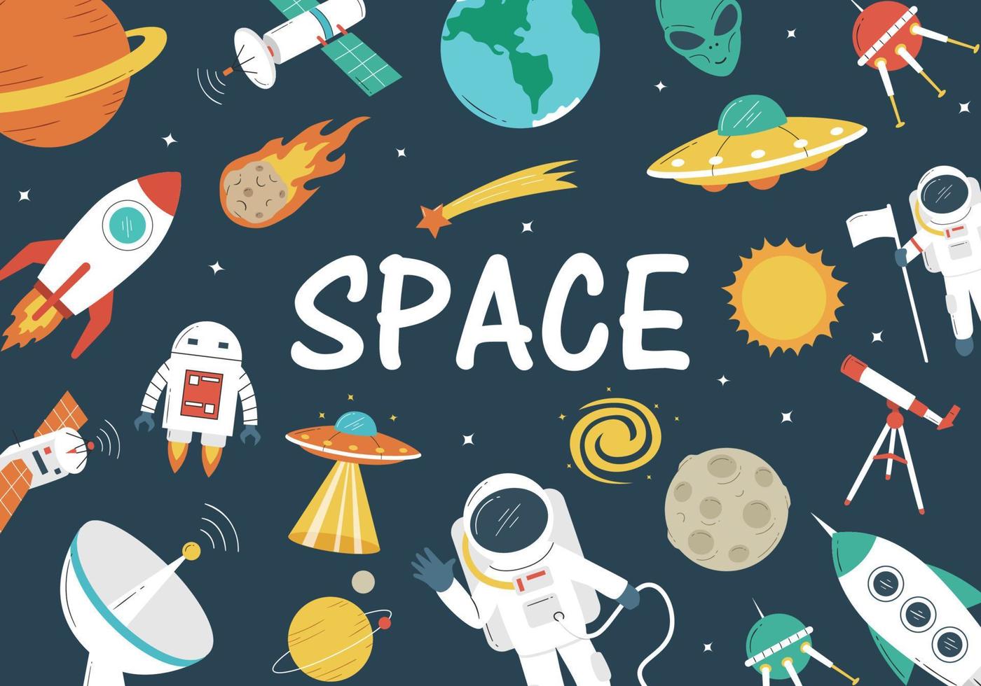 Space Objects Background vector