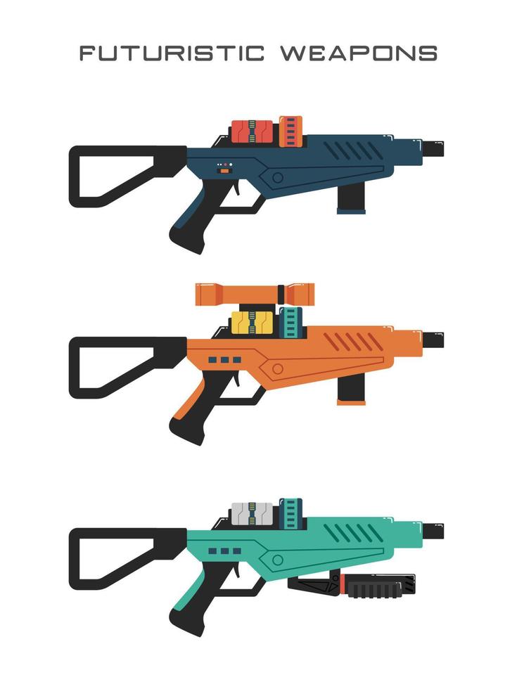 Ilustraciones de rifle futurista vector