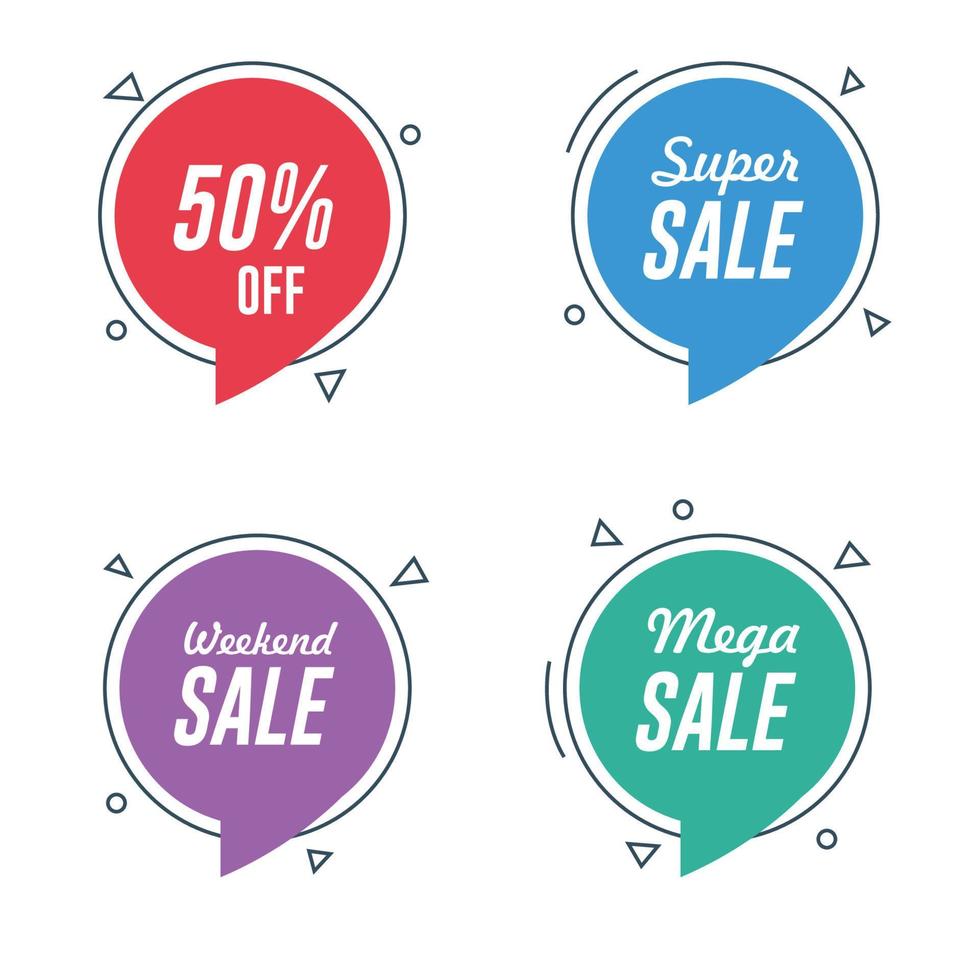 Sale and Discount Circle Speech Bubble Banners vector