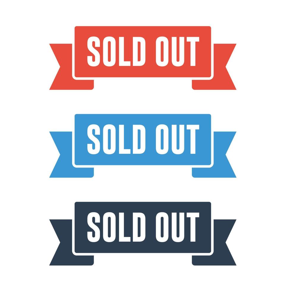 Sold Out Ribbon Banner vector