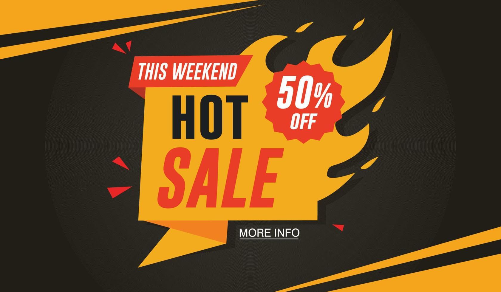 Hot Sale Banner Template Design. 50 Percent Off vector