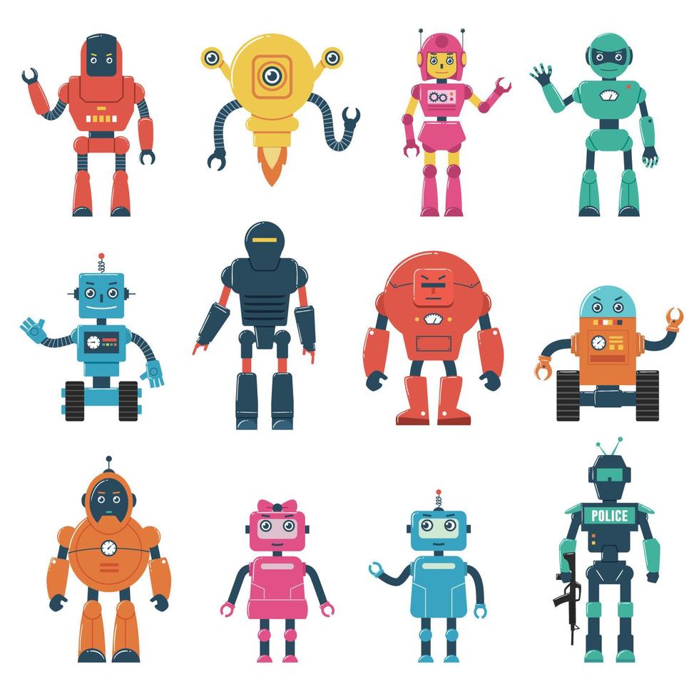 Set of Robot Characters vector