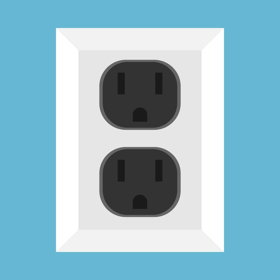 Wall socket vector icon equipment interior technology object. Electrical tool supply sign plug. Power outlet floor
