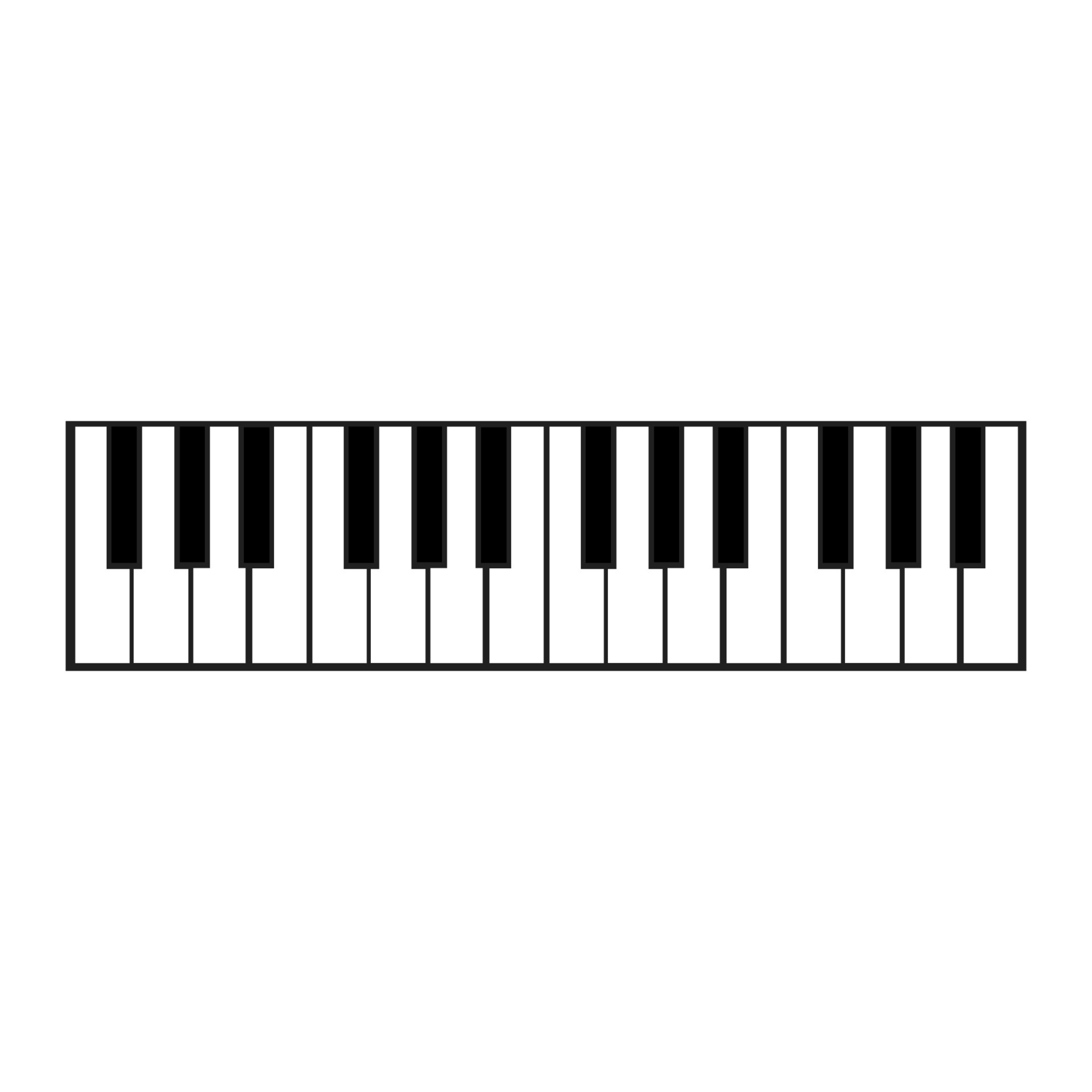 Piano key music vector illustration instrument black and white