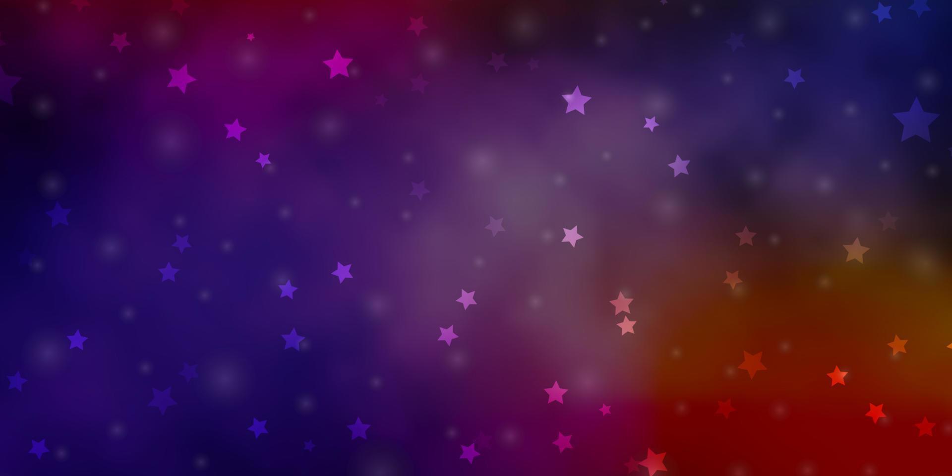 Dark Blue, Red vector pattern with abstract stars.