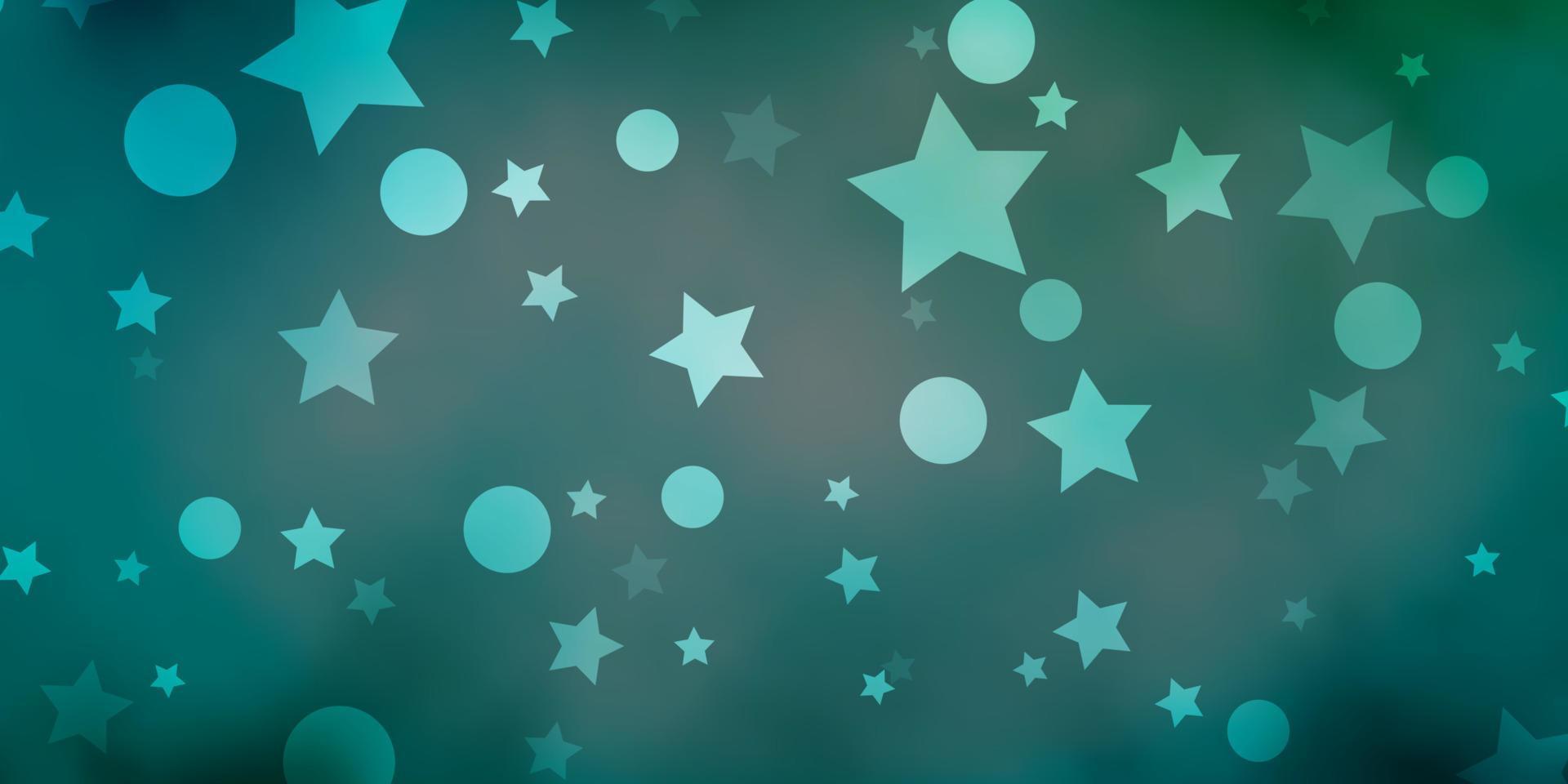 Light Blue, Green vector texture with circles, stars.