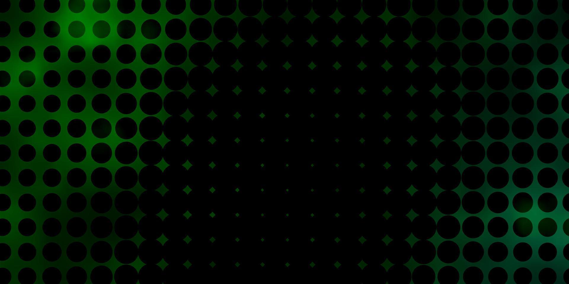 Dark Green vector texture with circles.