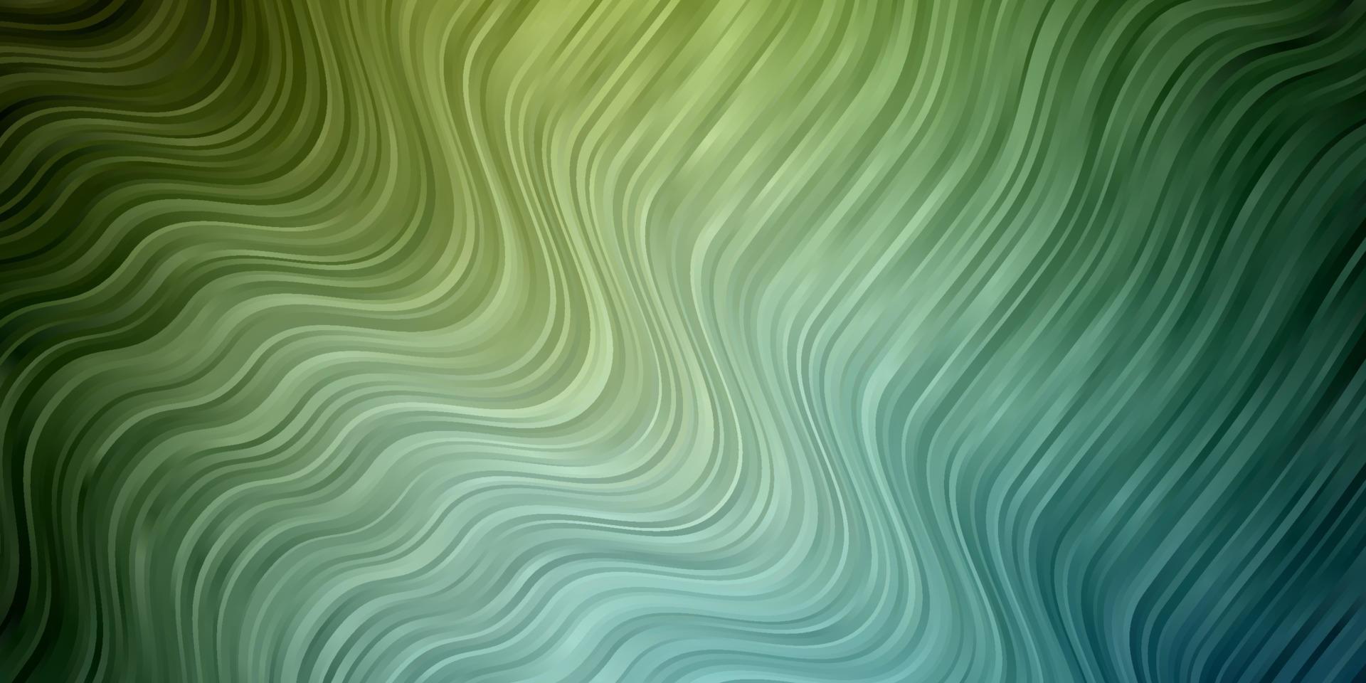 Light Blue, Green vector background with bent lines.