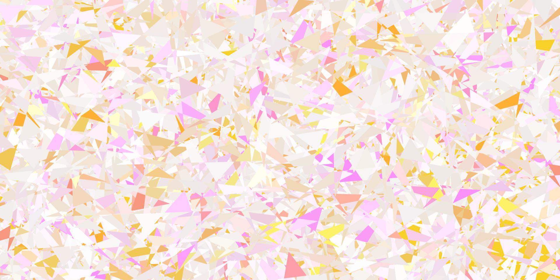 Light pink, yellow vector template with triangle shapes.