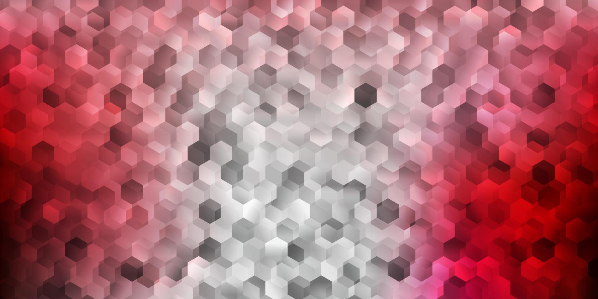 Light pink, red vector backdrop with a batch of hexagons.