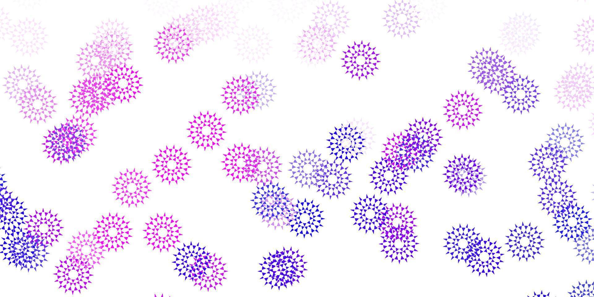 Light purple, pink vector doodle pattern with flowers.