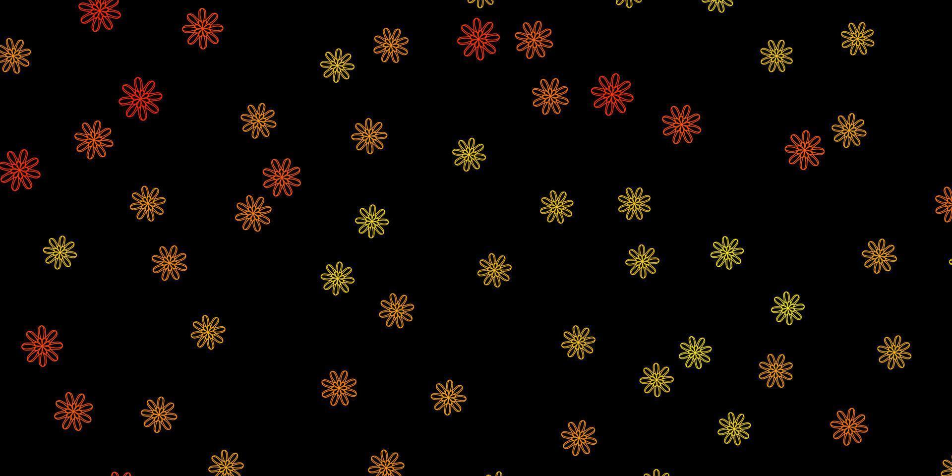 Dark Yellow vector background with random forms.