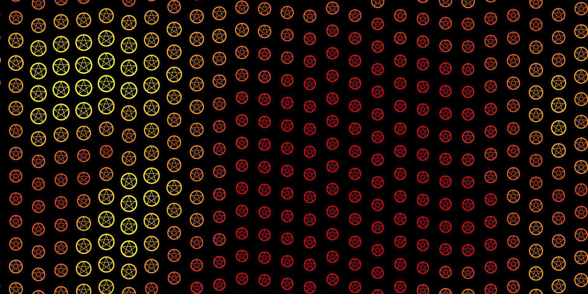 Dark Red, Yellow vector pattern with magic elements.