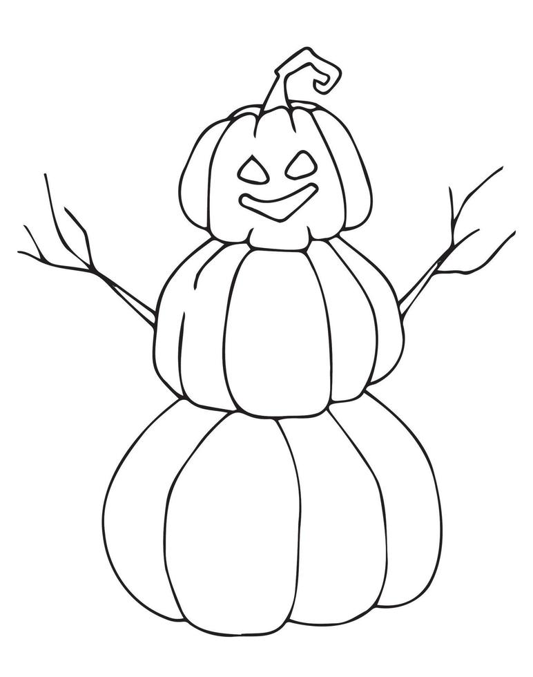 calabazas webvector para halloween. un muñeco de nieve con cabeza de