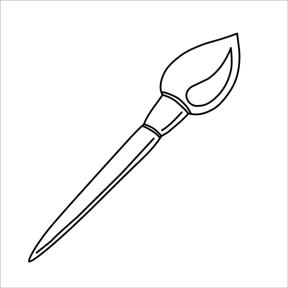 Webstationery with tassels for vector drawing line icon. a brush for drawing. isolated contour symbol black illustration