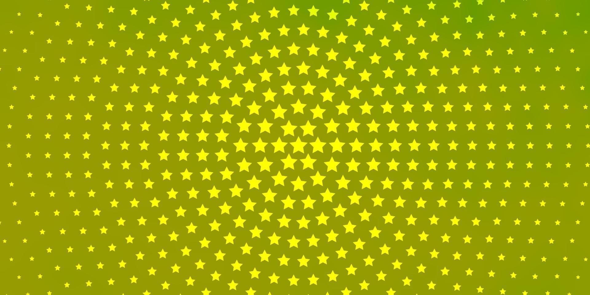 textura de vector verde claro, amarillo con hermosas estrellas.