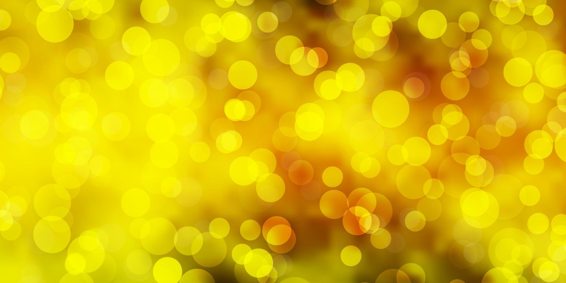 Light Green, Yellow vector background with bubbles.