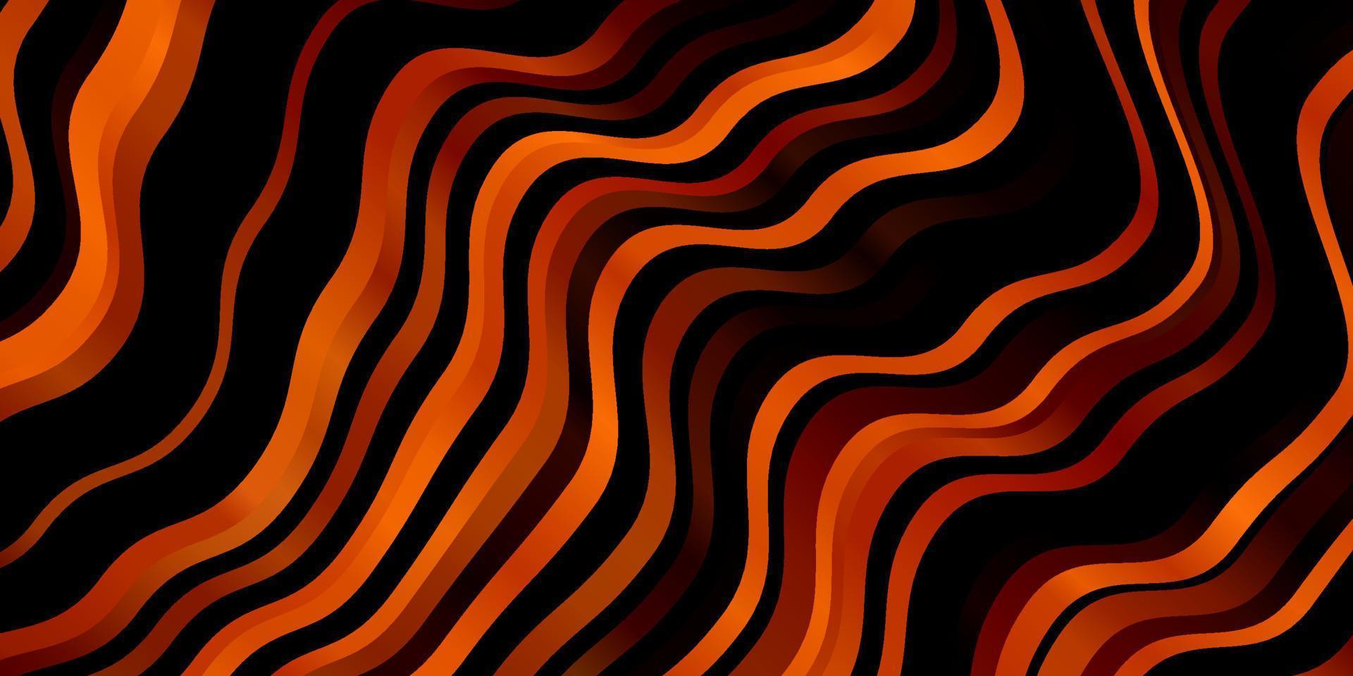 Dark Orange vector template with curved lines.