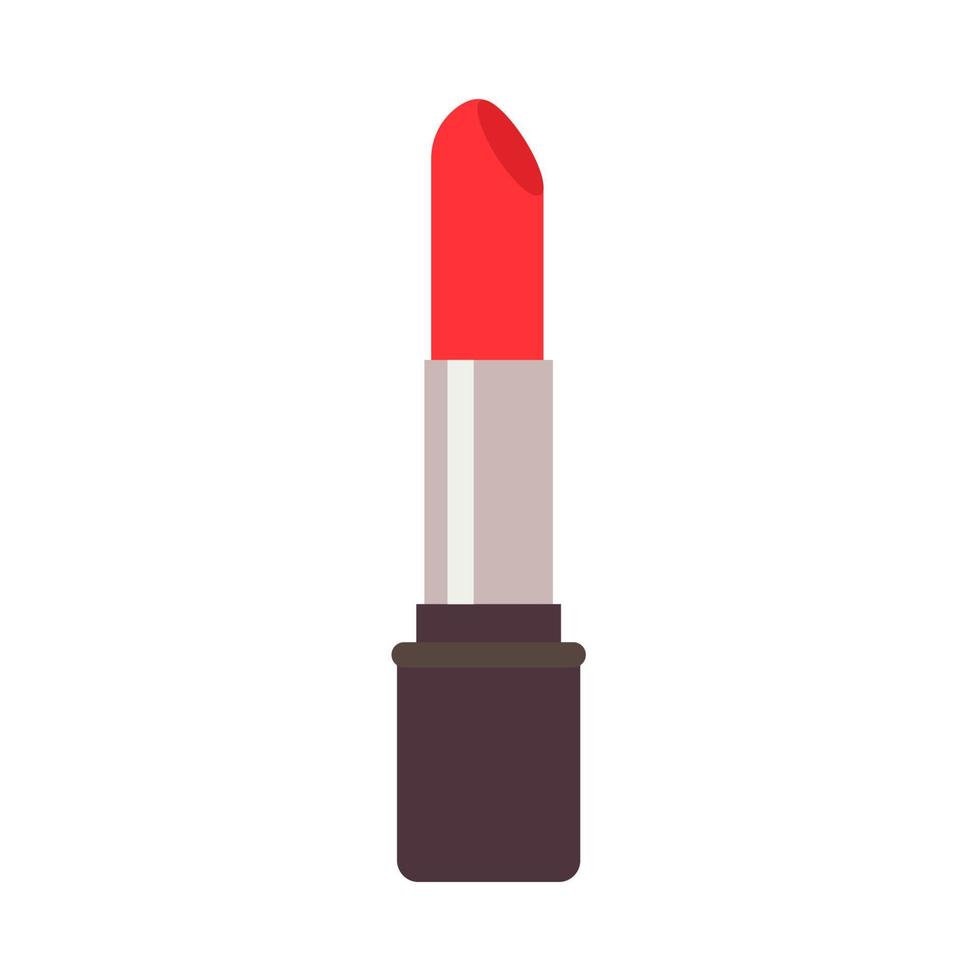 lápiz labial rojo mujer maquillaje de lujo cosméticos cuidado de la piel vector icono. muestra de tubo brillante colorido