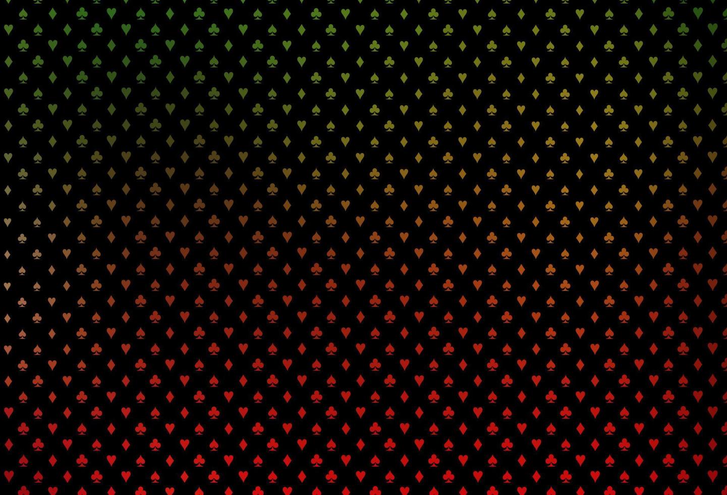 Dark green, red vector pattern with symbol of cards.