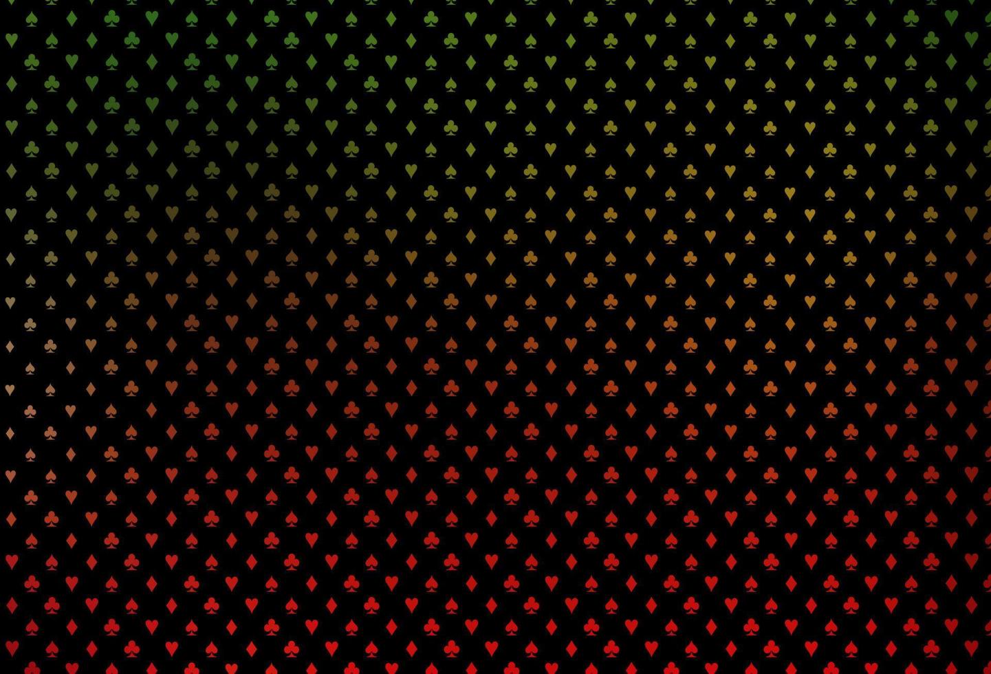 Dark green, red vector pattern with symbol of cards.