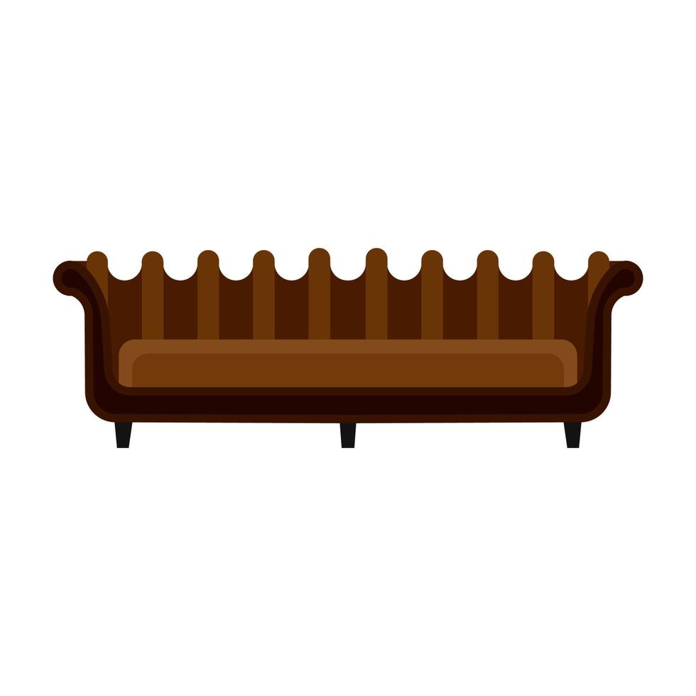 Sofa furniture vector icon front view illustration design. Living room interior seat element. Flat divan house cozy