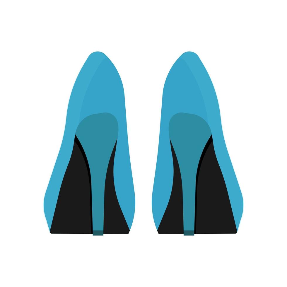 zapatos de mujer vista posterior icono vectorial. estilo de diseño de pie de bota de belleza femenina de moda. conjunto de accesorios de tacón alto dama vector
